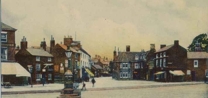 Colour postcard of The Square, Market Harborough