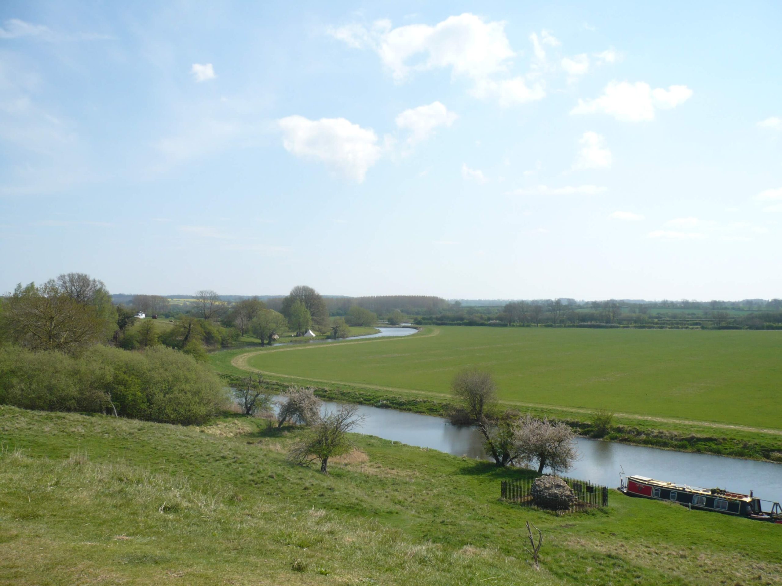 View of the River Nene from teh castle mound Fotheringhay