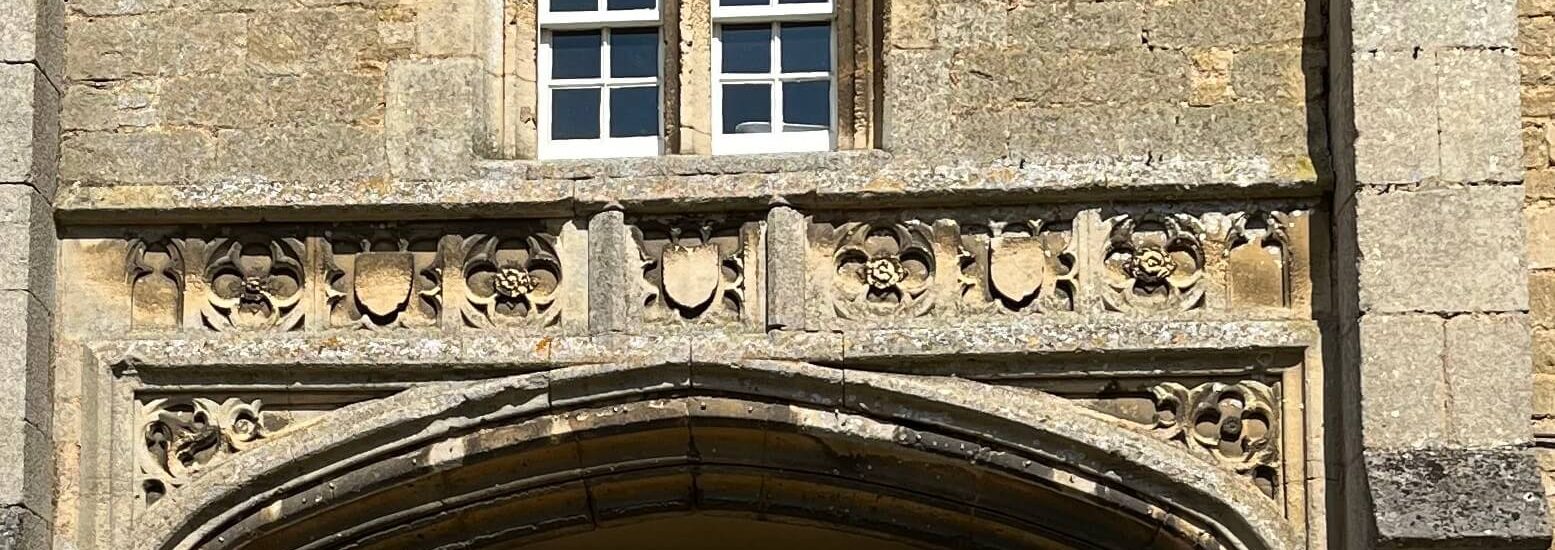 close up of the heraldic shields of the House of York Fotheringhay